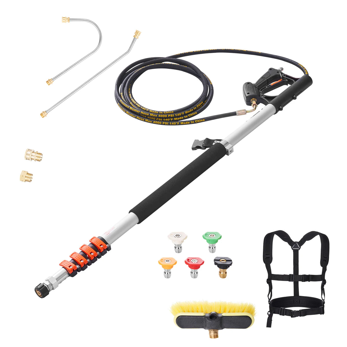 18 ft Telescoping Pressure Washer Wand with Gutter Cleaner Kit – image 11