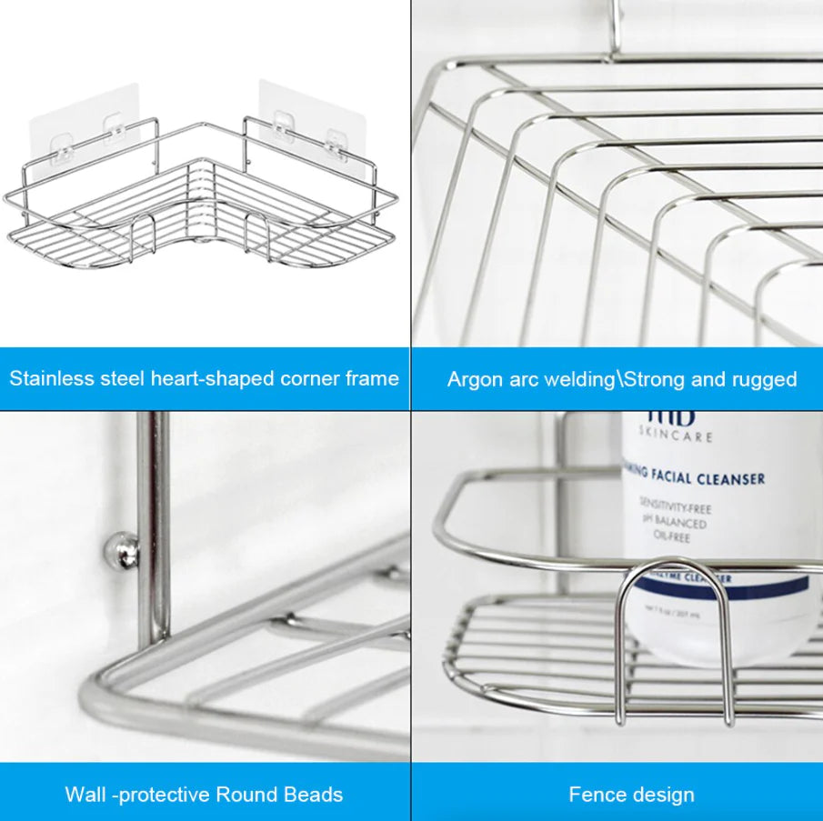 Corner Shower Caddy, Stainless Steel Triangle Bathroom Rack – image 11