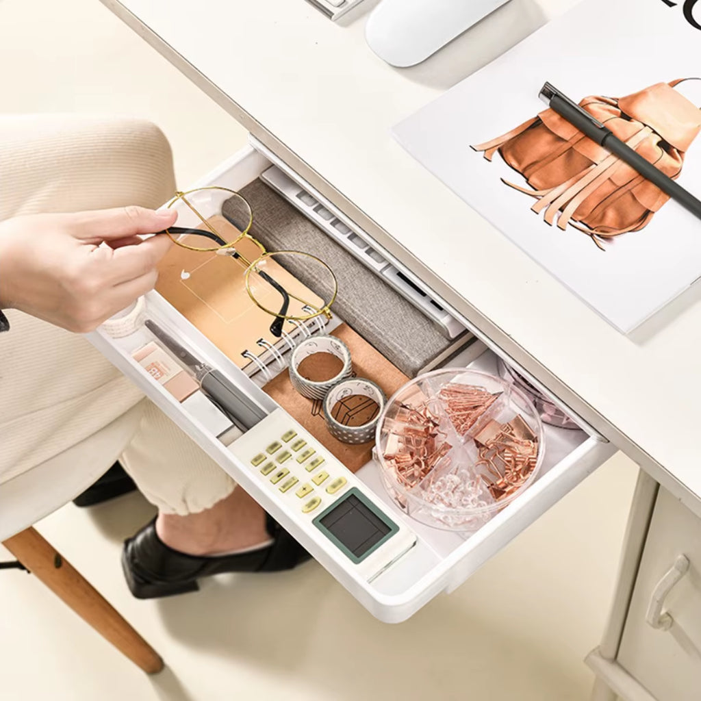 Self-Adhesive Under Desk Drawer, Hidden Pull-Out Tray – image 3