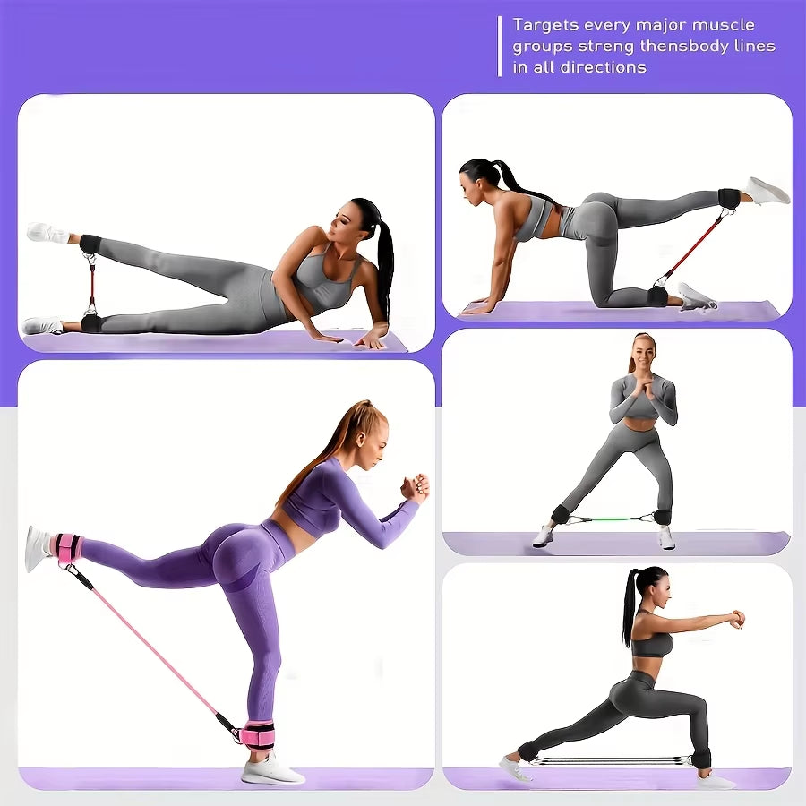 5-Piece Ankle Resistance Band Kit with Straps – image 4