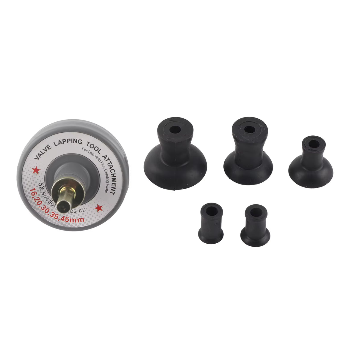 Valve Lapping Tool Kit, Drill-Powered Valve Lapper with 5 Suction Cups