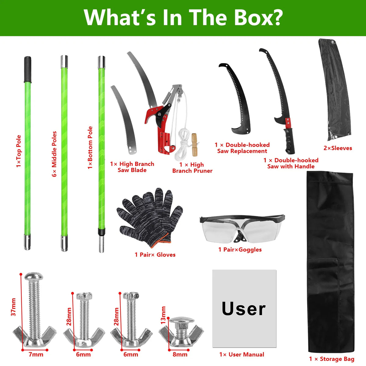 Extendable Manual Pole Saw and Tree Pruner, Up to 28 ft Reach – image 10