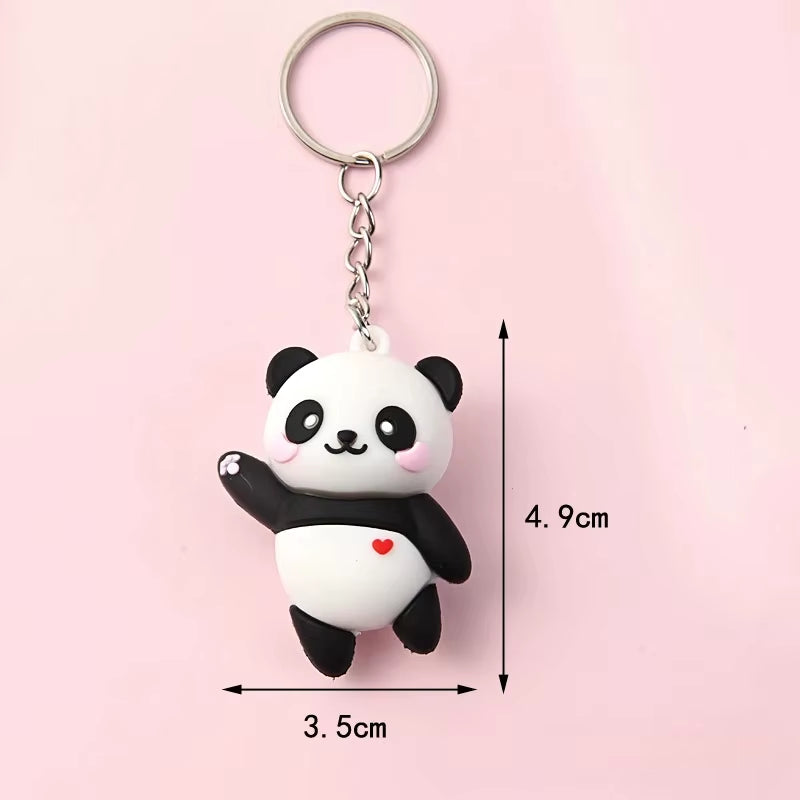 Cute Cartoon Panda Couple Keychain – image 5