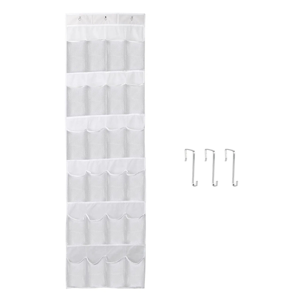 Over the Door Shoe Organizer - 24 Clear Pockets with Metal Hooks – image 7
