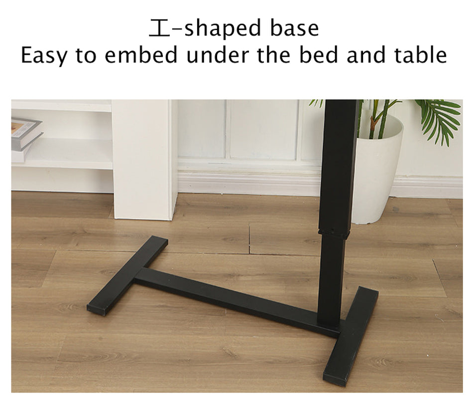 Rolling Overbed Laptop Desk with Tilting Top, Walnut Finish – image 5