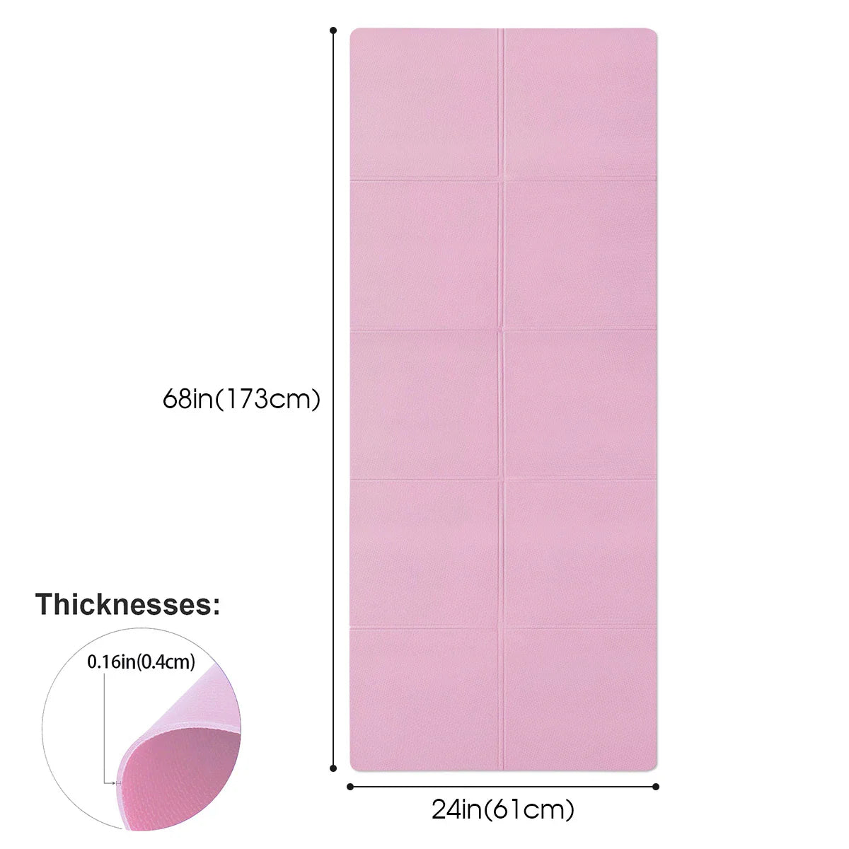 Yoga Mat Thick Non Slip Exercise Mat with Carrying Strap – image 3