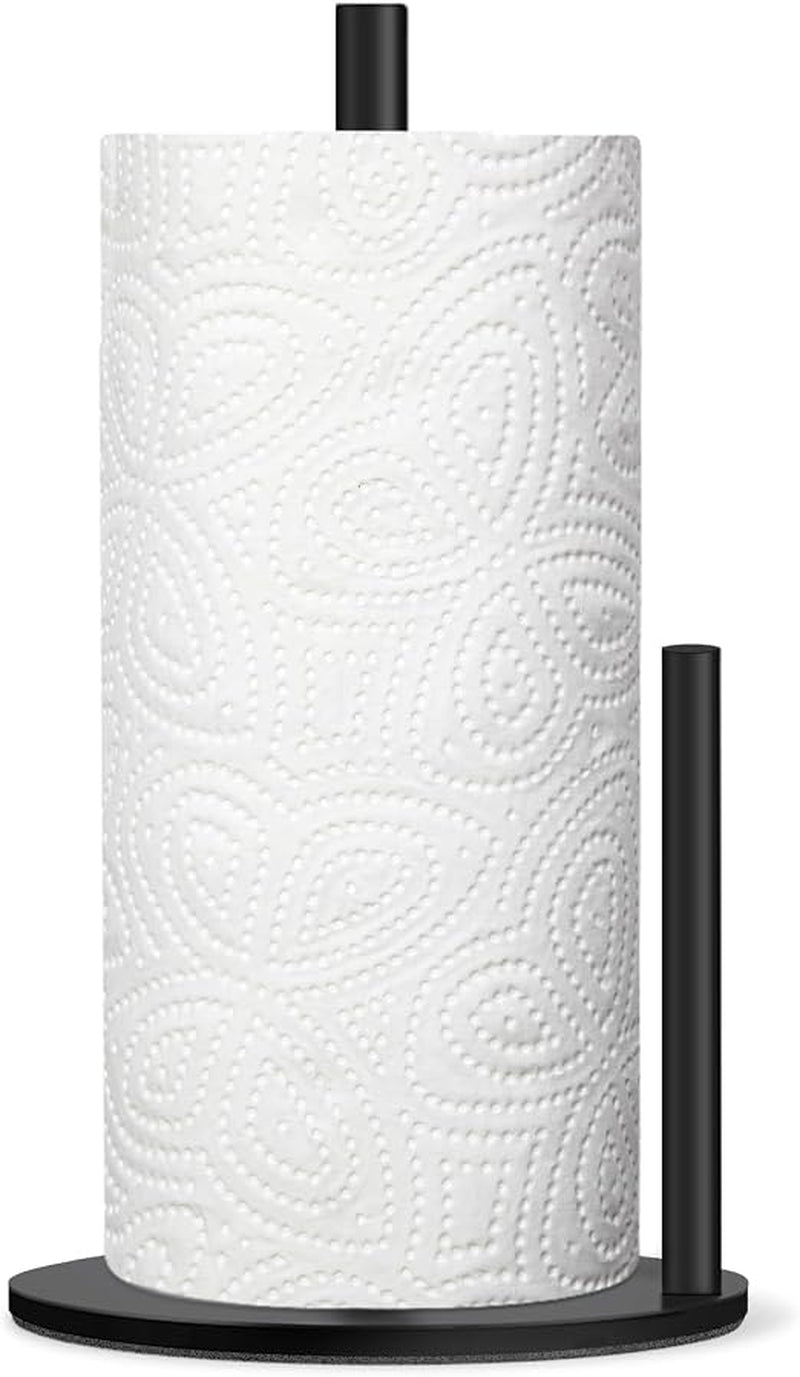 Countertop Paper Towel Holder with Weighted Base, Black Steel
