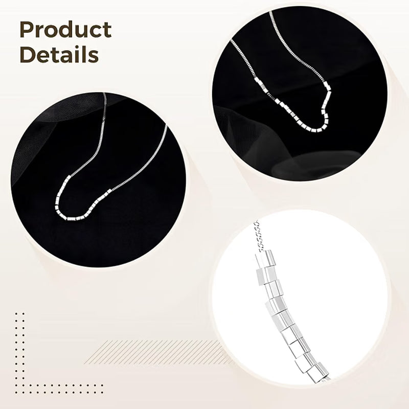 Sterling Silver Square Pendant Necklace with Gift Box – image 5