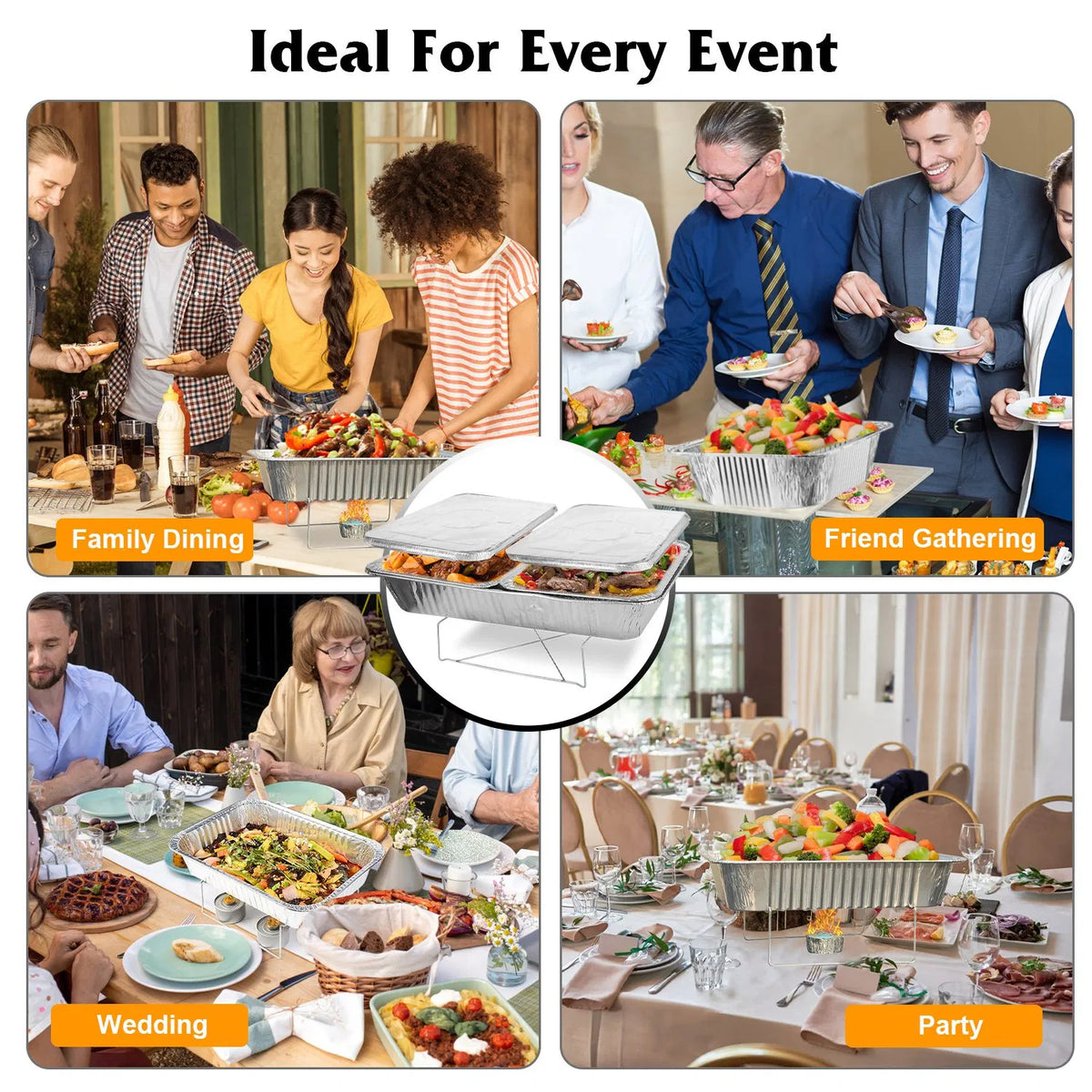 Disposable Chafing Dish Buffet Set, 42 Piece Party Serving Kit – image 6