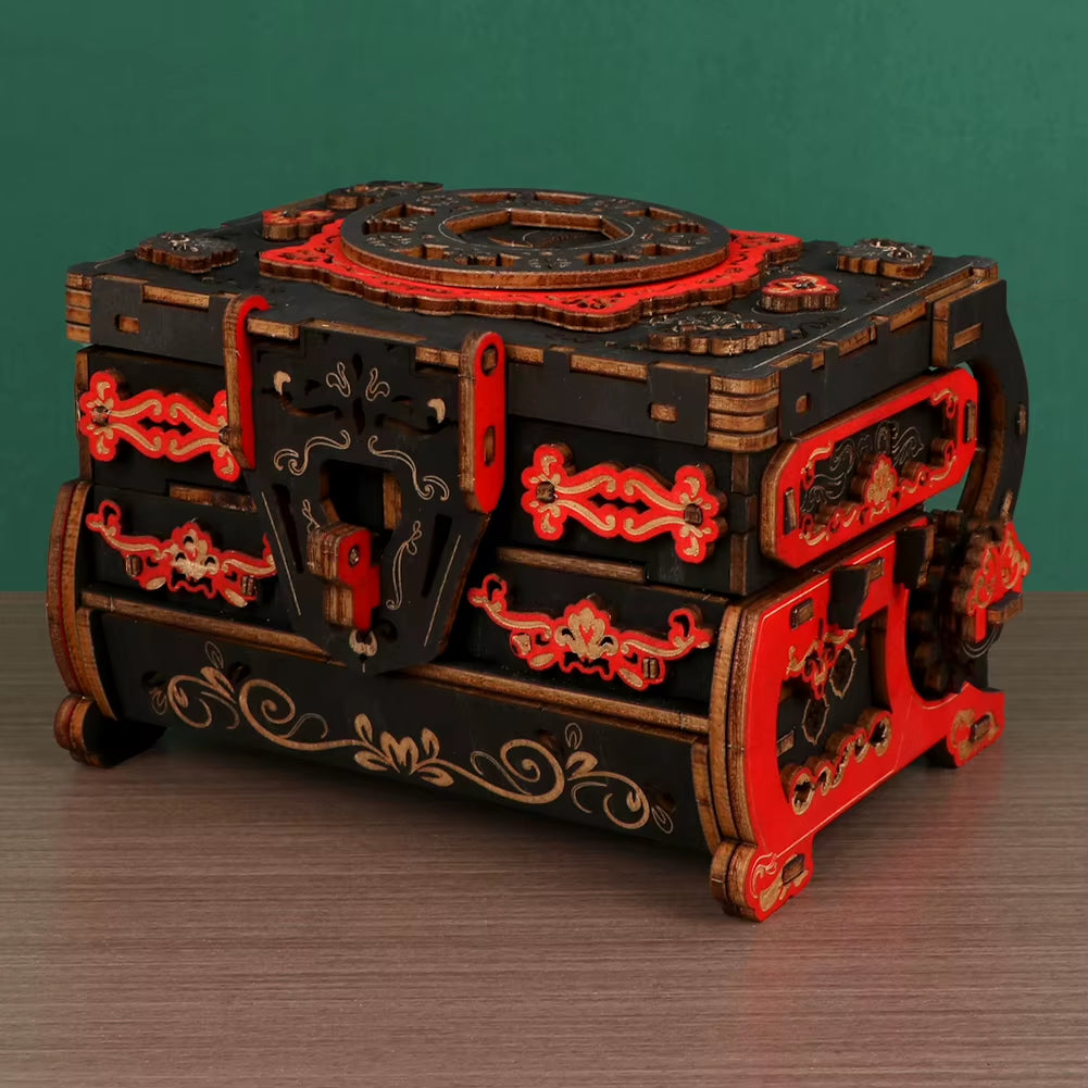 3D Wooden Puzzle Jewelry Box - DIY Carved Vintage Keepsake Box Kit – image 5