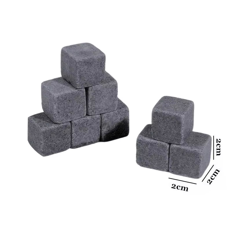 Whiskey Stones Gift Set, 6 Reusable Chilling Stones with Pouch – image 6