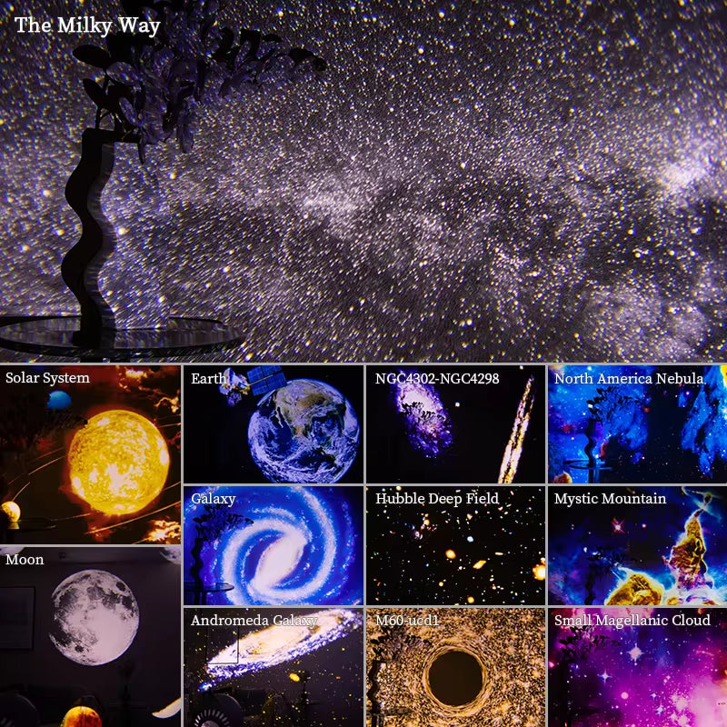Starry Sky Galaxy Projector - 360 Degree Rotating Planetarium Night Light