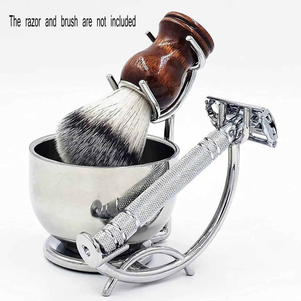 Weighted Shaving Stand and Stainless Soap Bowl Set – image 2