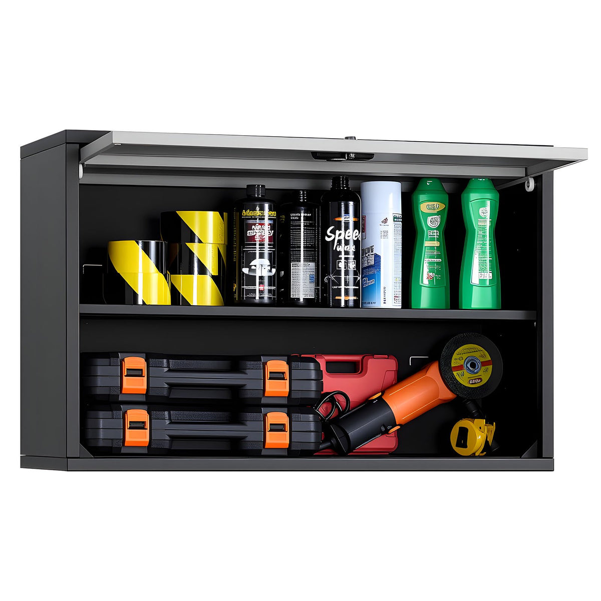 Metal Wall Cabinet with Flip-Up Door, 27.6 x 12 x 19.7 in – image 1