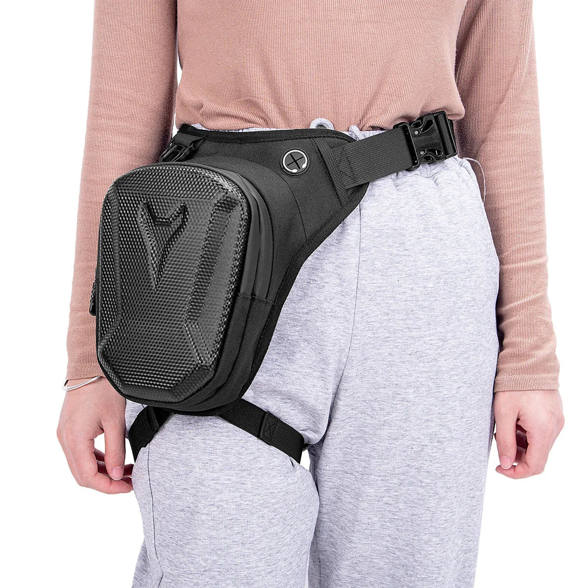 Motorcycle Leg Bag, Water-Repellent Hard Shell Rider Thigh & Waist Pack – image 4