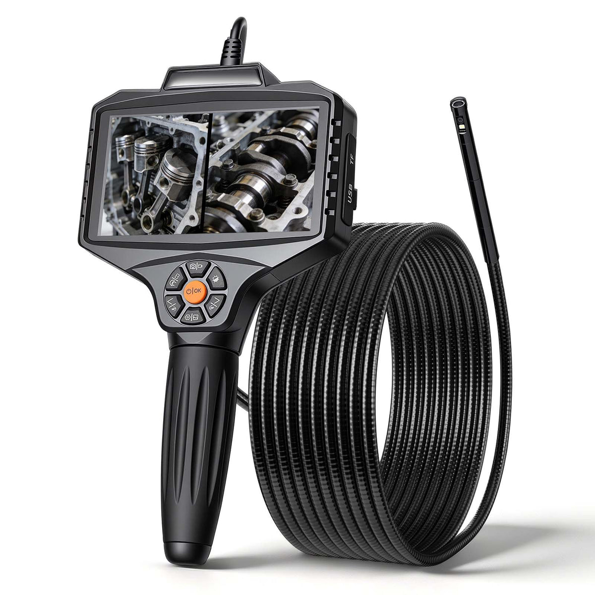 Rotating Probe Endoscope Camera 1080P with Light, 16.4 ft Cable – image 1
