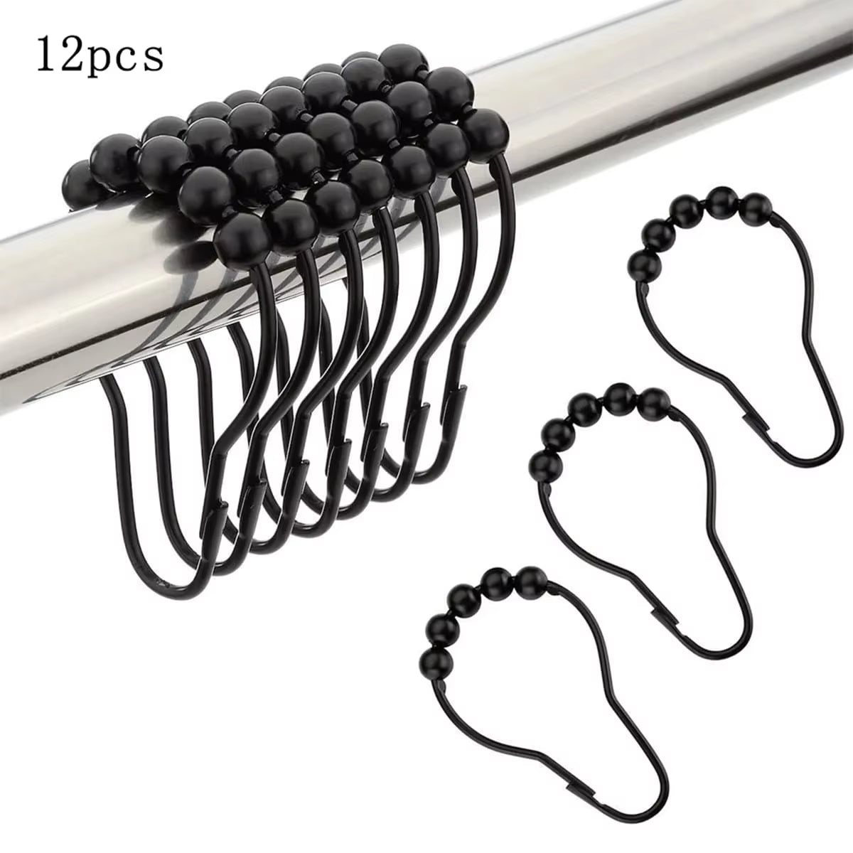 12-Pack Rust-Proof Shower Curtain Hooks – image 9