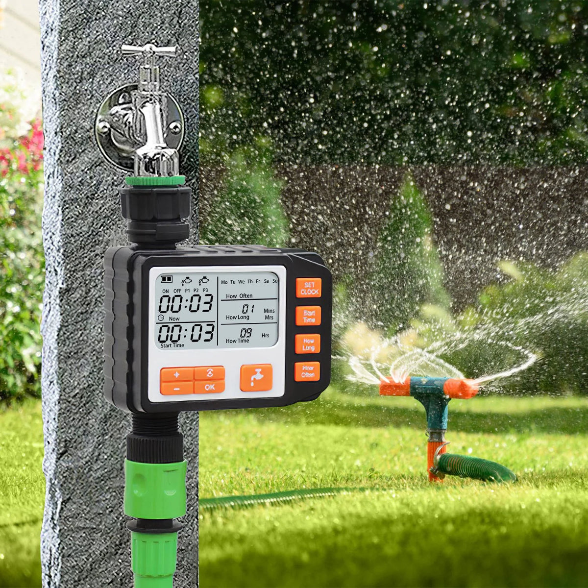 Sprinkler Timer - Programmable Hose Faucet Water Timer, 3 Programs – image 7