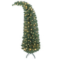 5 Ft Prelit Whimsical Slim Christmas Tree with Bent Top