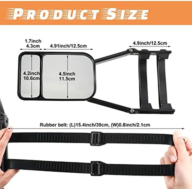 Clip-On Towing Mirrors 2-Pack, Side Mirror Extensions for Trailers – image 2