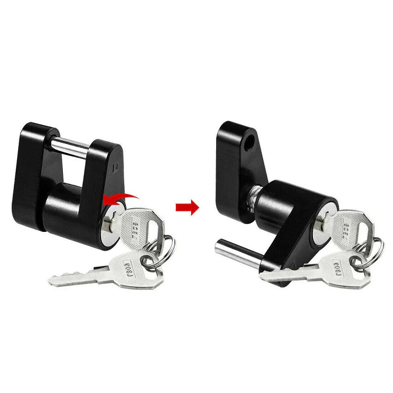 Trailer Coupler Lock, 1/4 in Pin for 3/4 in Span, 2 Keys – image 3