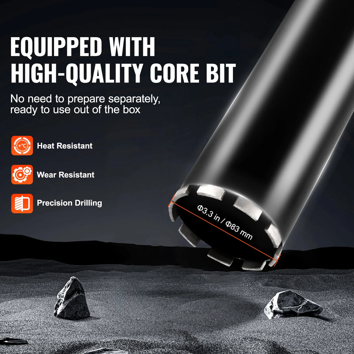 Diamond Core Drill 2000W – 0.8-6.3 in Wet/Dry Rig with Stand – image 5