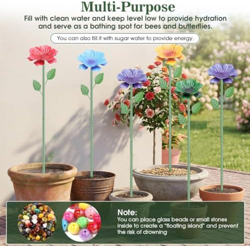 Bee Watering Station 6-Pack - Metal Flower Garden Stakes – image 7