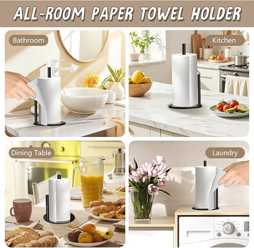 Countertop Paper Towel Holder with Weighted Base, Black Steel – image 2