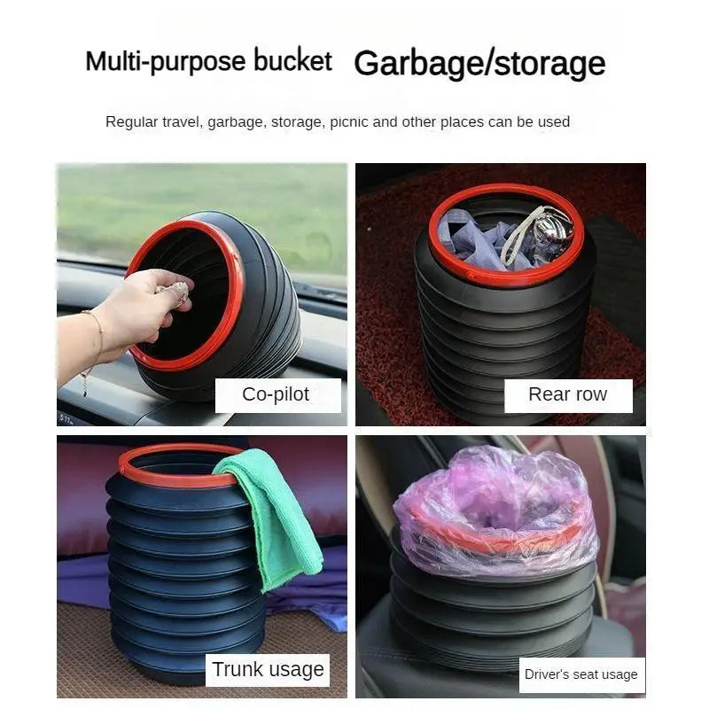 Foldable Hanging Car Trash Can & Umbrella Storage Bucket – image 2