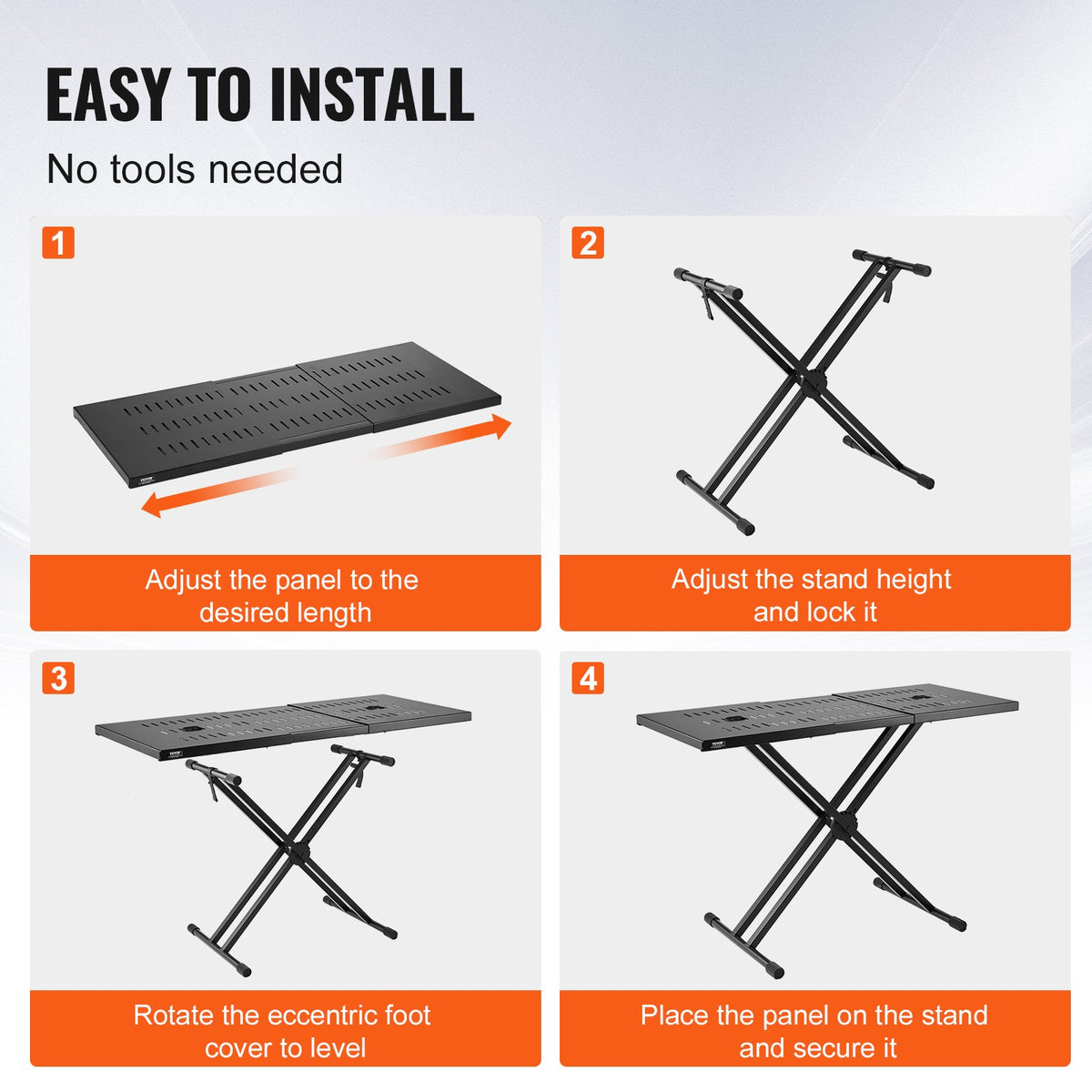 Portable DJ Laptop and Controller Stand, Expandable 32-43 Inch Top – image 4