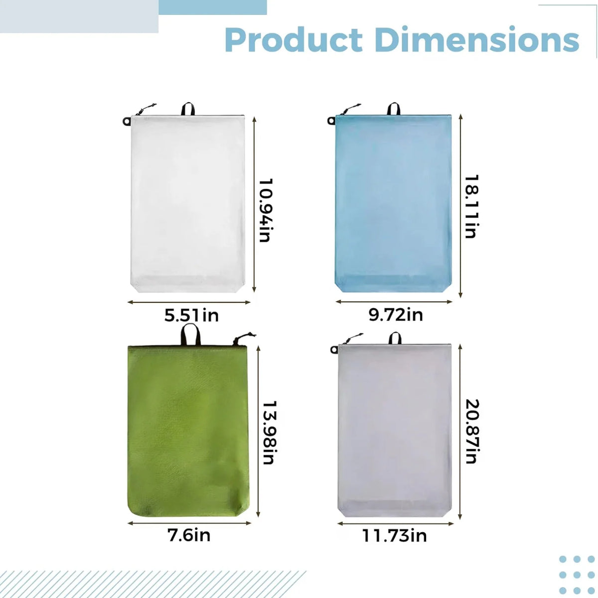 Packing Organizer Set 4-Piece, Waterproof Nylon Travel Pouches – image 3