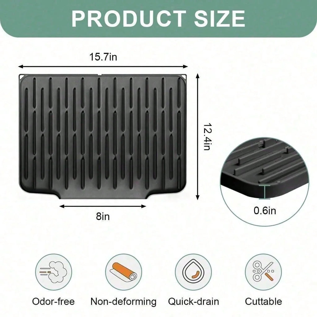 Silicone Dish Drying Mat, Large Non-Slip Heat-Resistant Sink Mat – image 10