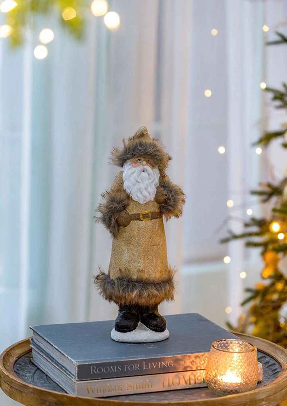 Rustic Santa Figurines 2 Pack, Christmas Table Decorations – image 4