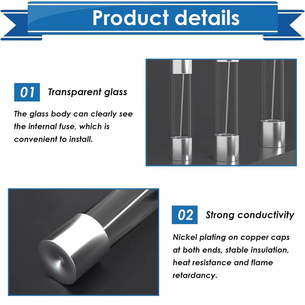 Glass Fuse Assortment Kit, 400 Pc Fast Blow 5x20mm and 6x30mm – image 3