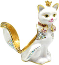 Cat Crown Jewelry Box, Alloy Trinket Holder for Rings & Earrings