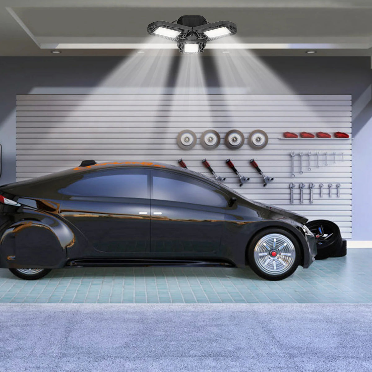 LED Garage Light 80W E26 Deformable Ceiling Shop Lamp – image 3