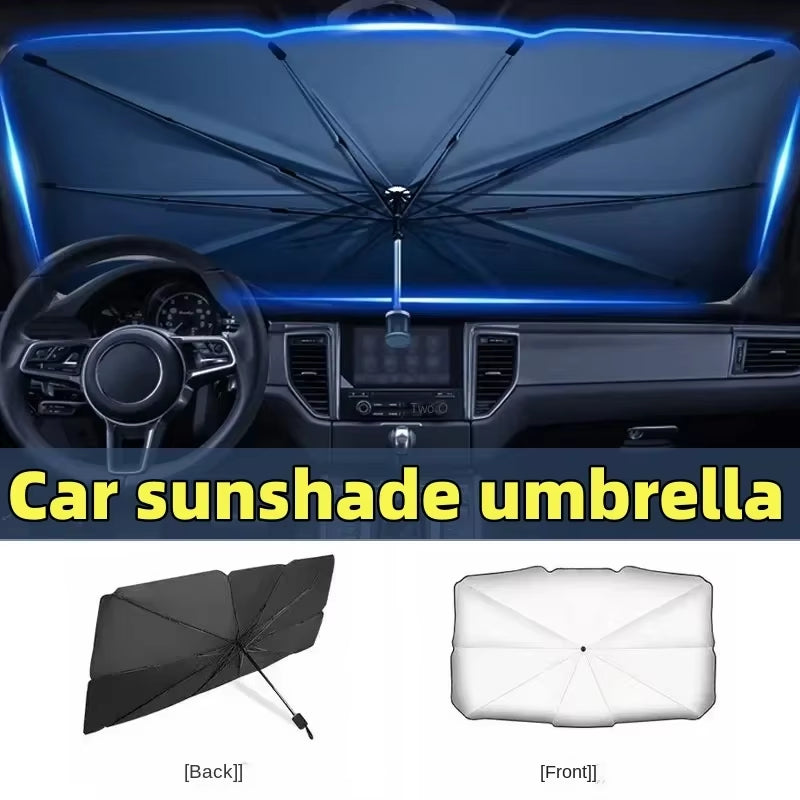 Car Windshield Sun Shade Umbrella – Foldable Interior Parasol – image 2
