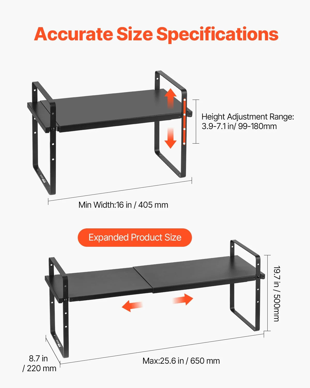 2-Tier Steel Cabinet & Counter Organizer Shelf – image 6