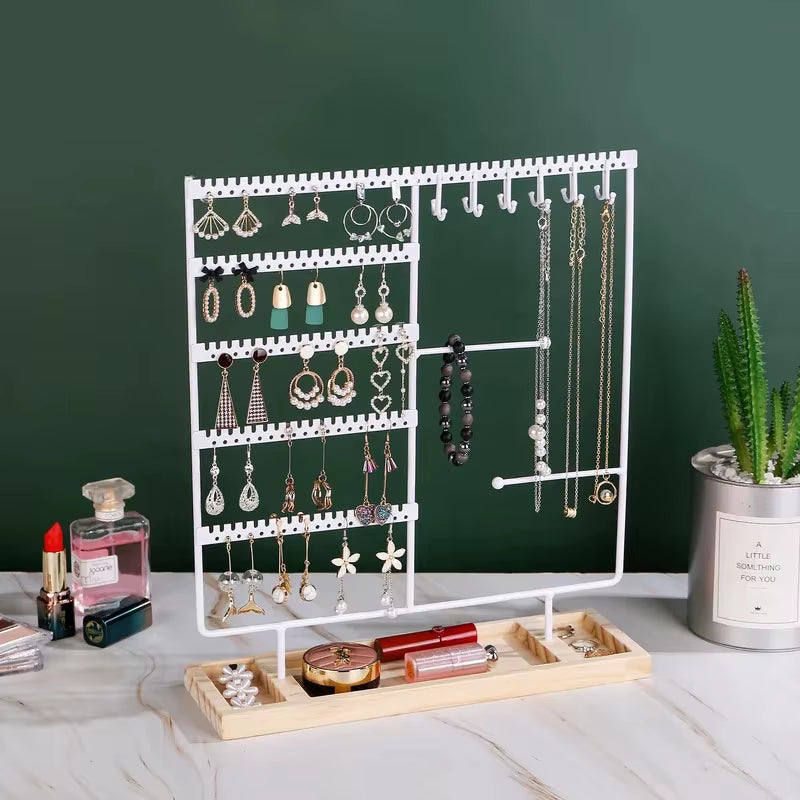 5-in-1 Detachable Jewelry Stand, Wooden Display Organizer for Necklaces – image 4