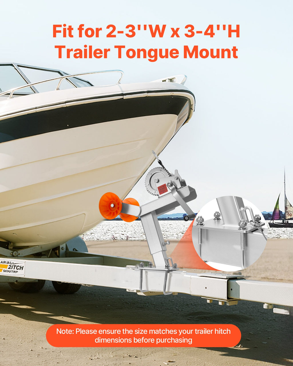 Boat Trailer Winch Post Kit with 1200 Lb Hand Winch and 25 Ft Strap