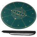 Round Poker Table Top 40 in, Foldable Card Mat with Carry Bag, Green