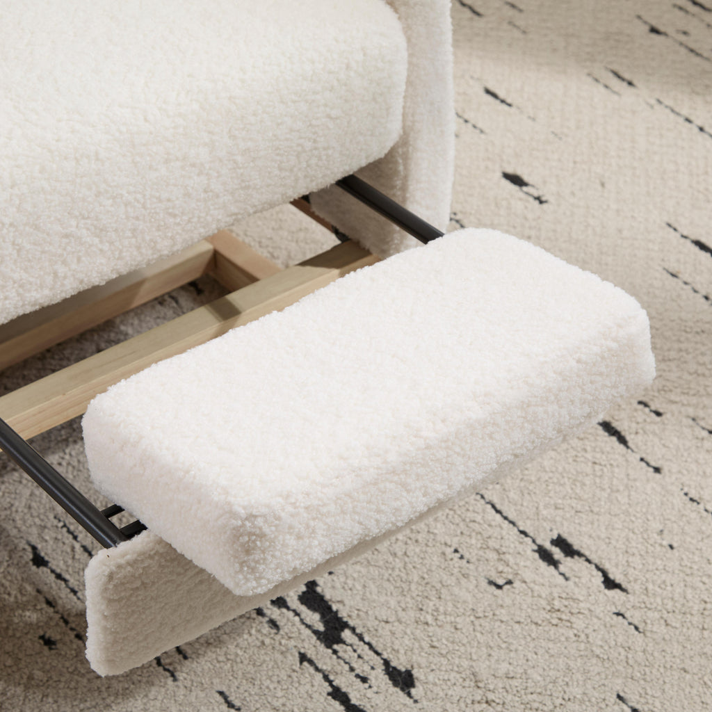 Upholstered Nursery Rocking Chair with Footrest and Side Pocket – image 23