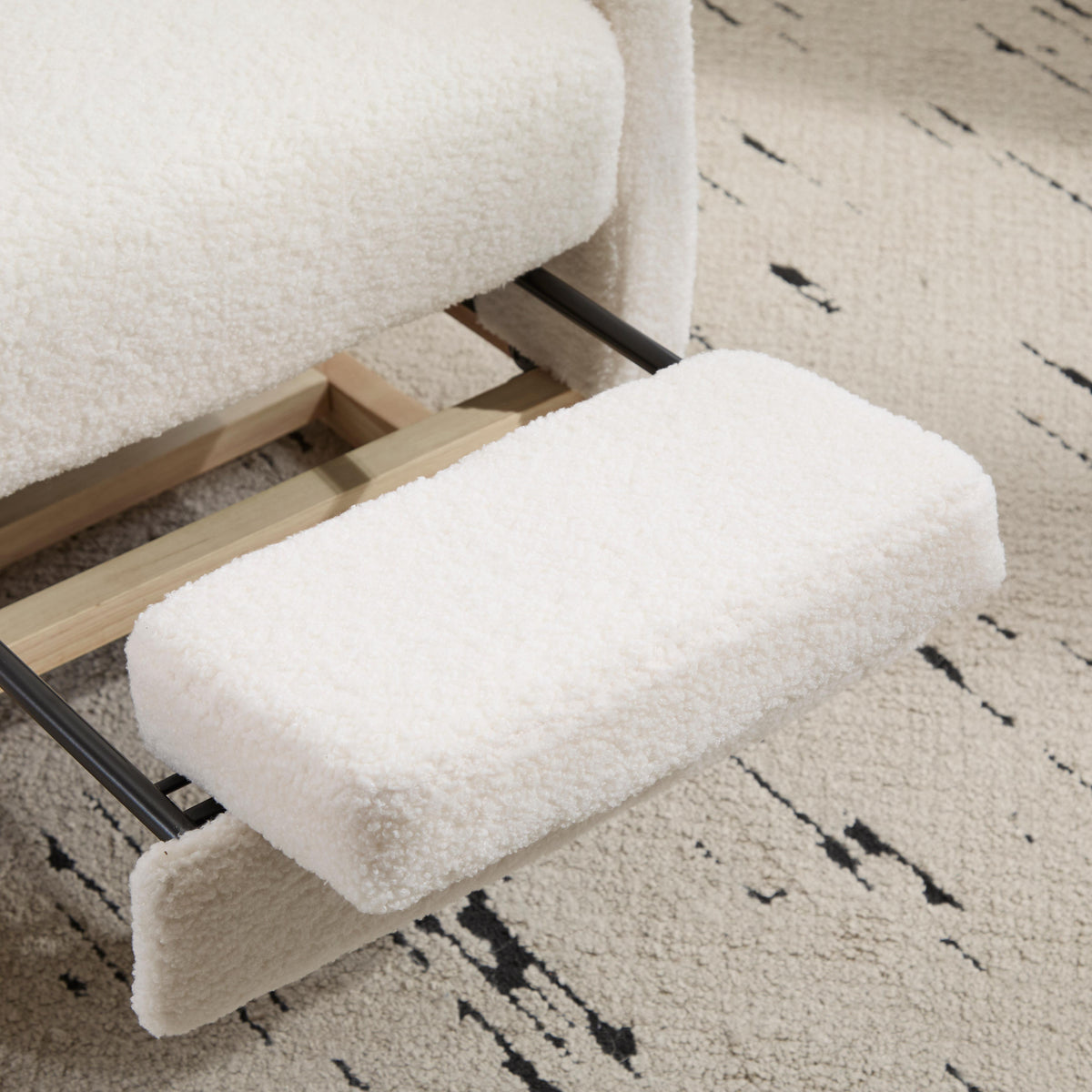 Upholstered Nursery Rocking Chair with Footrest and Side Pocket – image 23