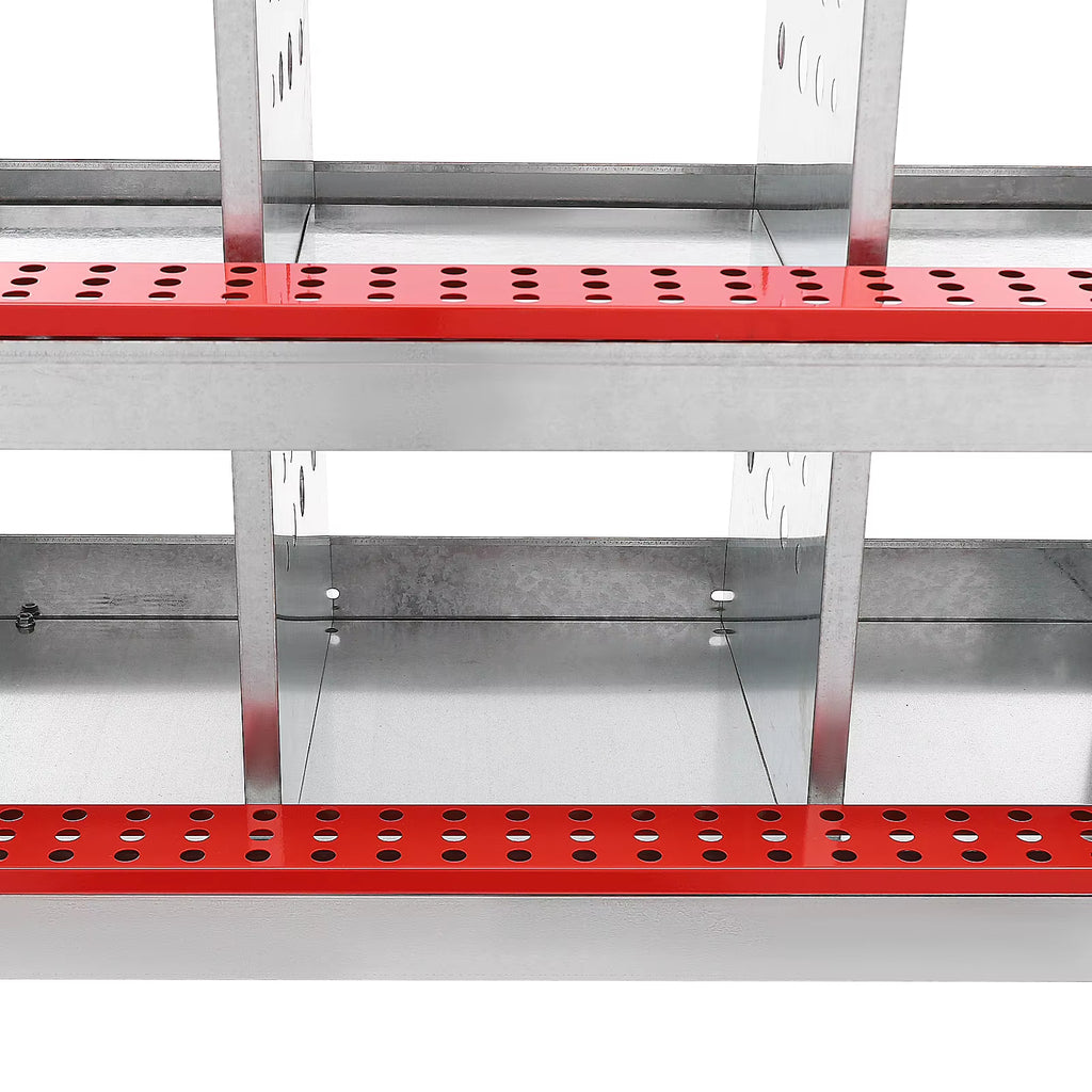 6 Hole Freestanding Galvanized Chicken Nesting Box with Perch Bar