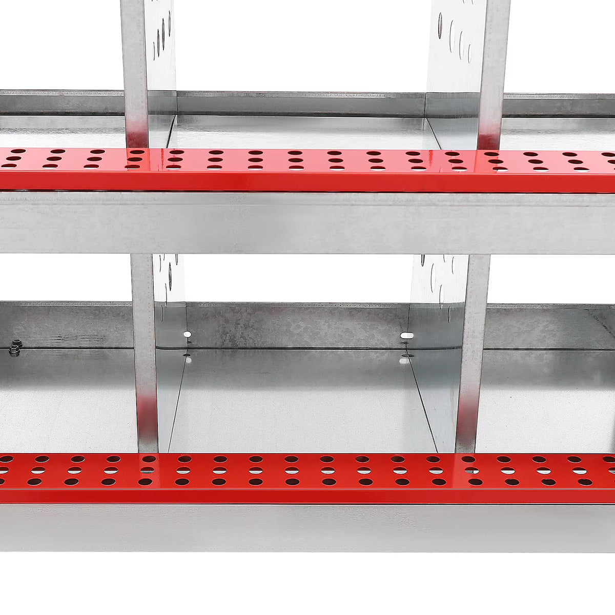 6 Hole Freestanding Galvanized Chicken Nesting Box with Perch Bar