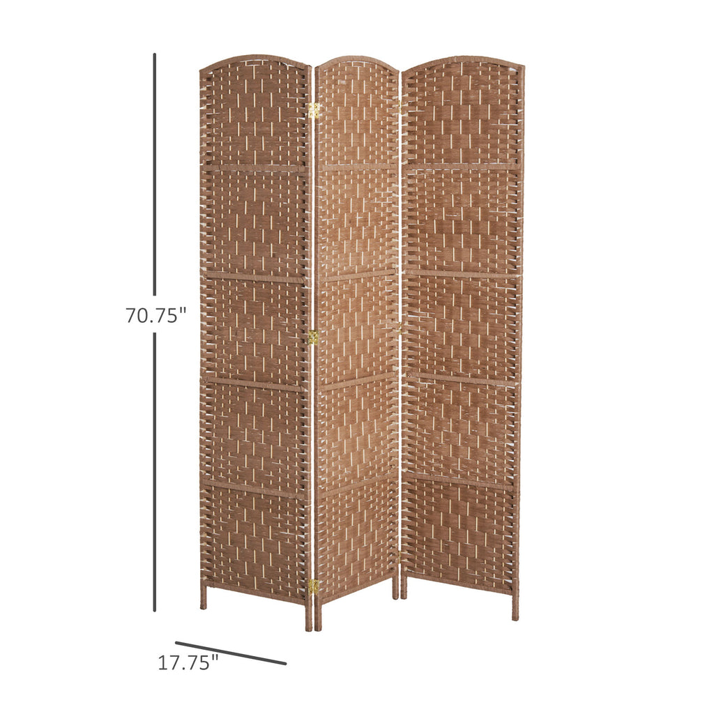 6 Ft Wicker Weave 3-Panel Folding Privacy Screen – image 3