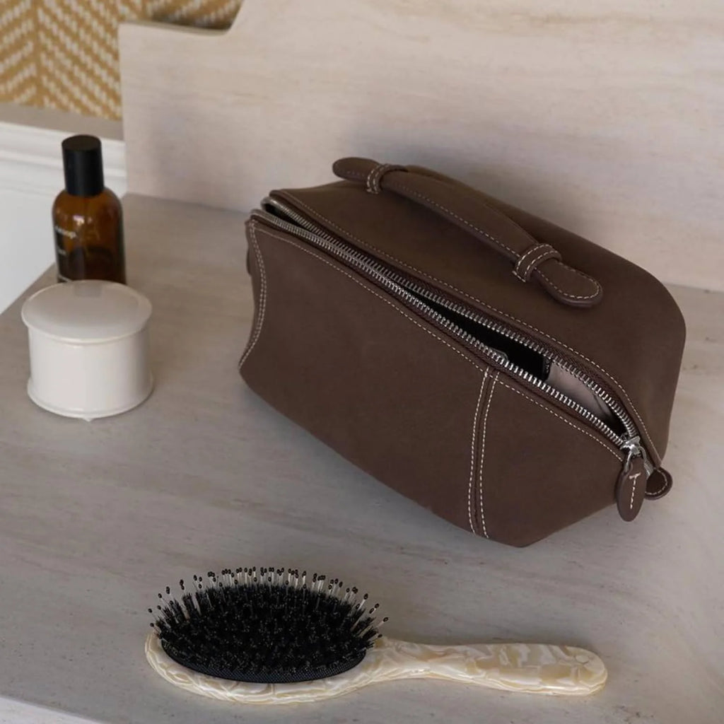 Flat Lay Makeup Bag, PU Leather Travel Cosmetic Organizer – image 4