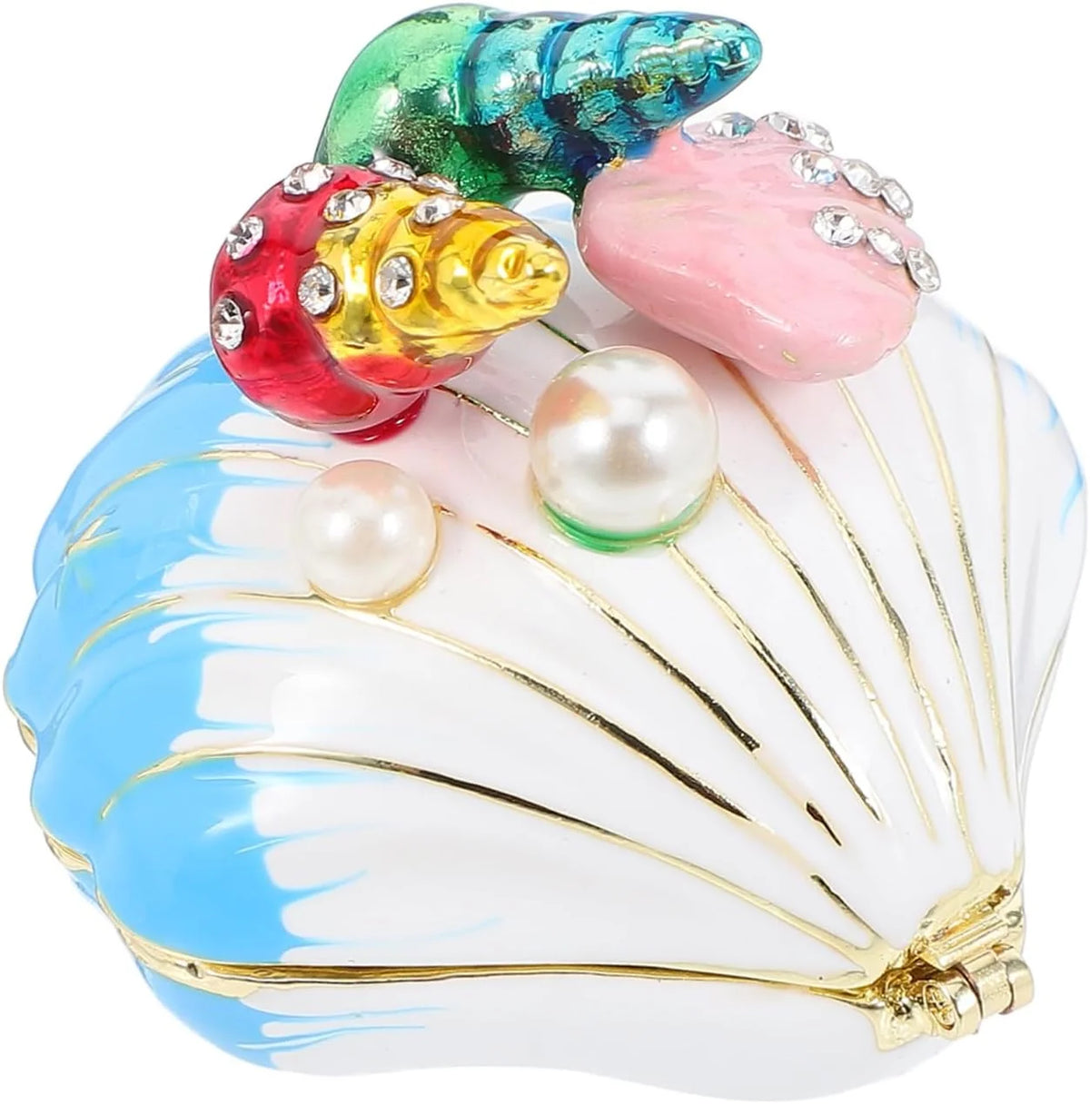 Seashell Trinket Box – Zinc Alloy Jewelry Box, Ocean Decor Gift