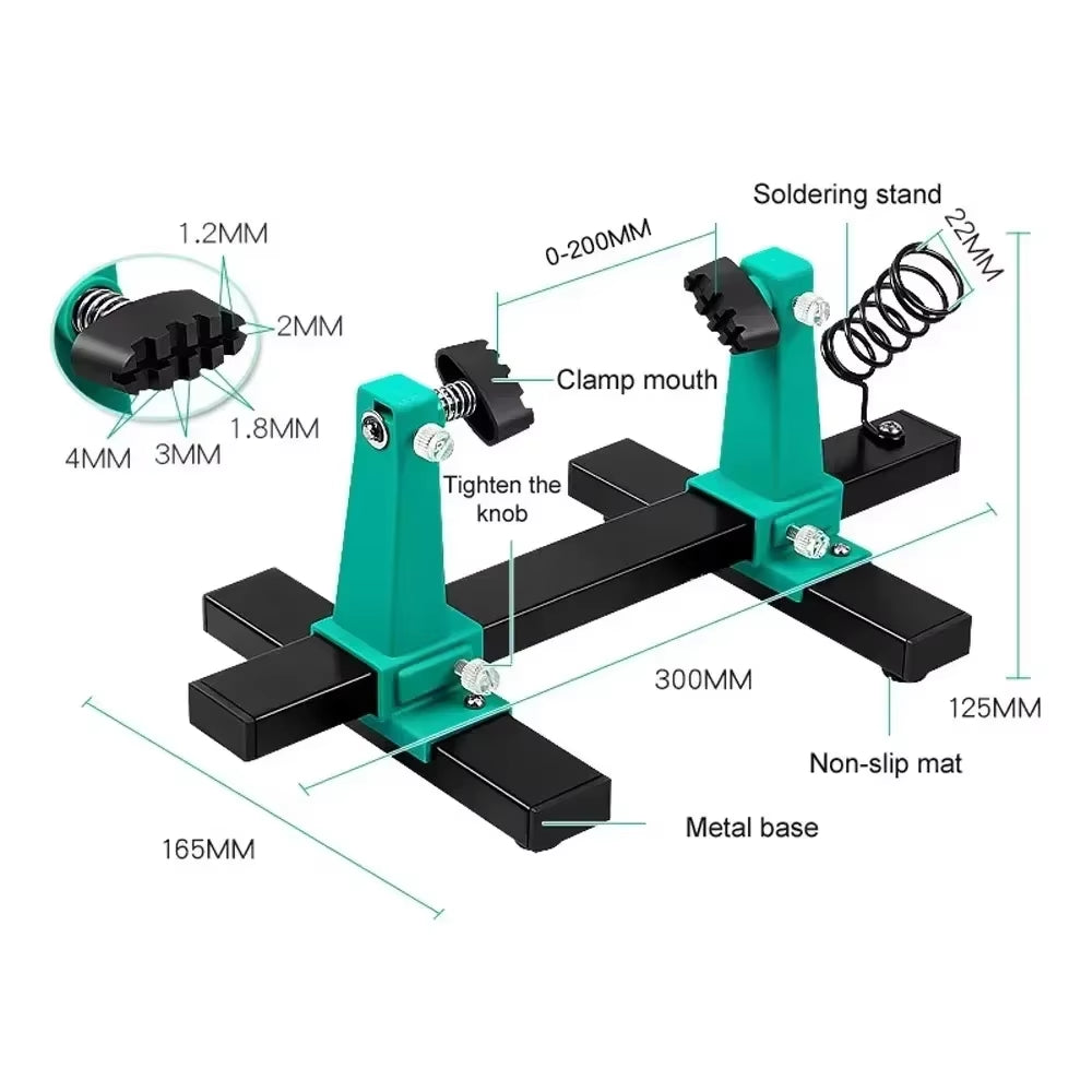 360° Rotating PCB Holder Jig, Adjustable Soldering Clamp Stand – image 6