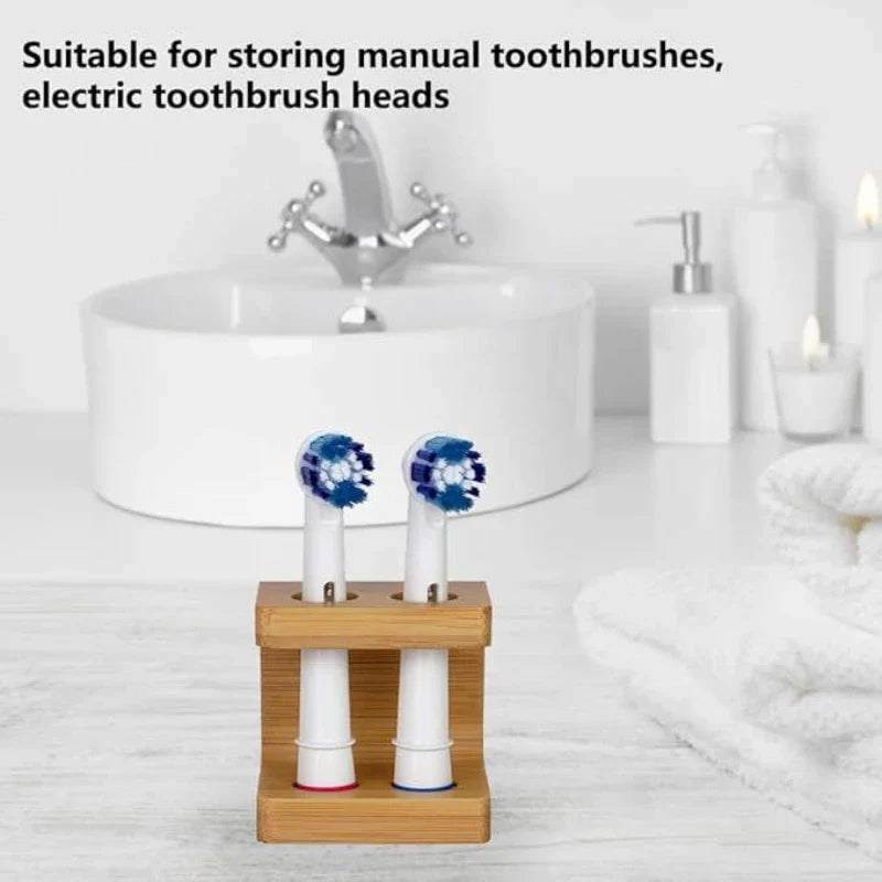 Toothbrush Head Holder, Freestanding Bamboo Organizer – image 2
